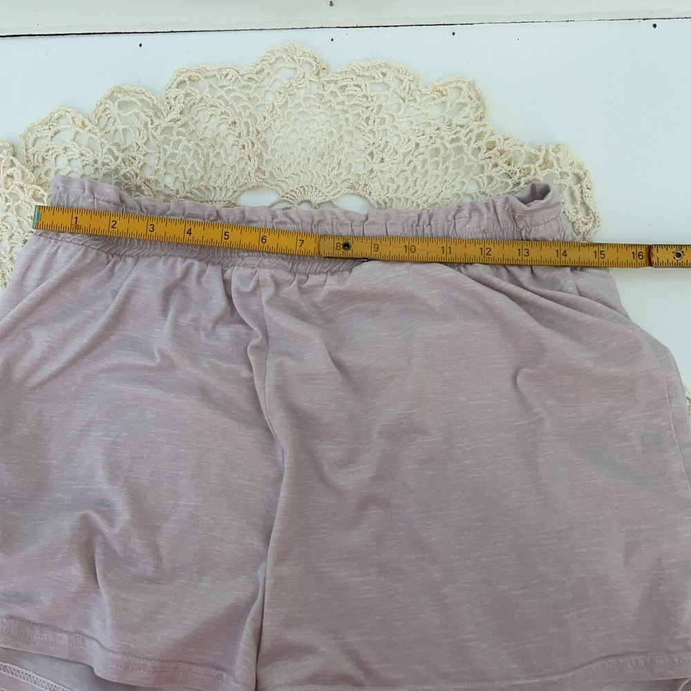 Rae Dunn Pajama Set Sz XL HEATHER PINK Short Sleeve Top Shorts Sleep Lounge - Picture 9 of 9